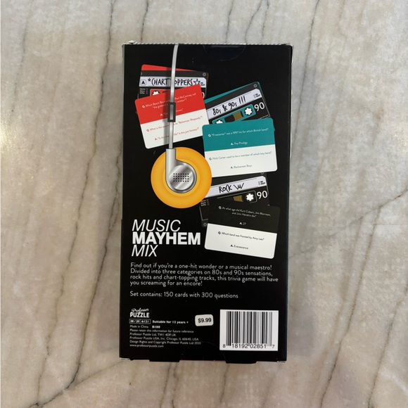 NIB Music Trivia- Professor Puzzle Music Mayhem Mix Trivia Card Party Game - Picture 2 of 2